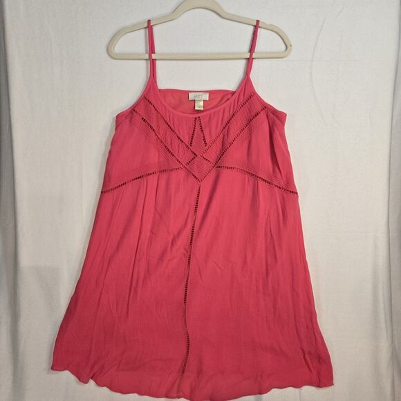 Loft Womens Mini Dress Size Med Strappy Pink Comfy Casual - Picture 1 of 9